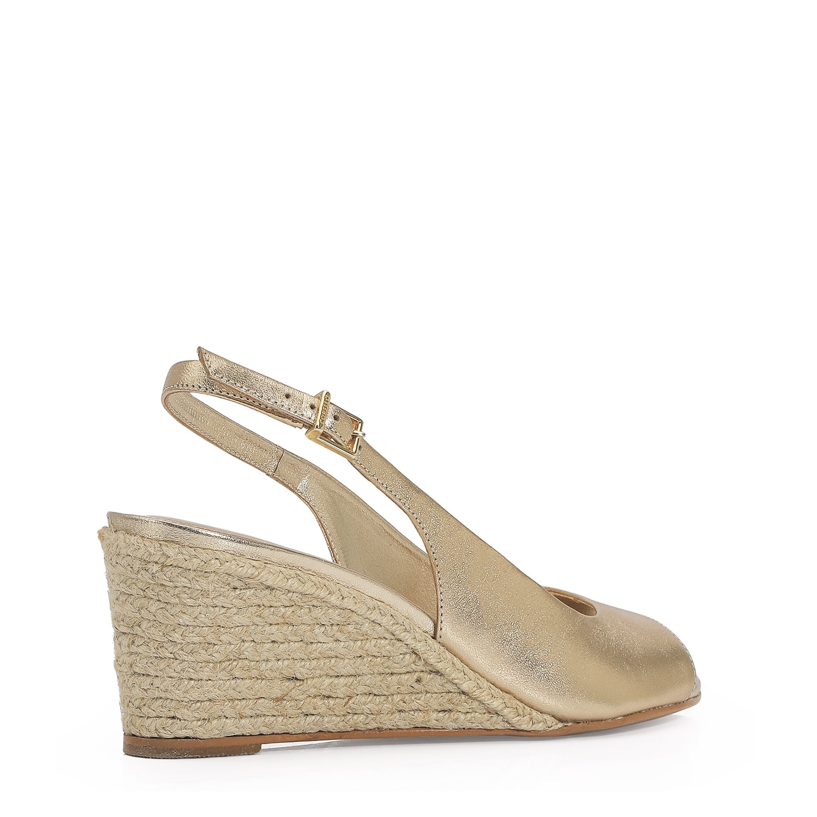 Anabela Couro Champagne