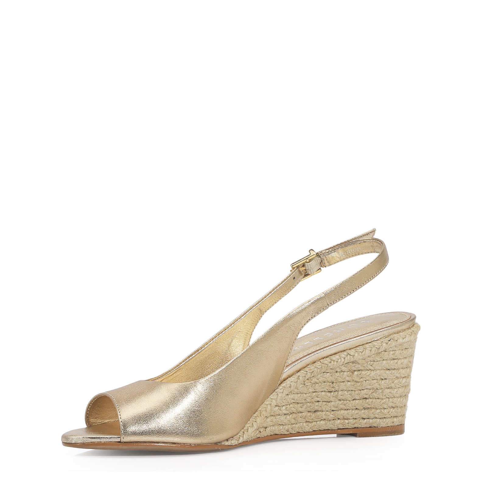 Anabela Couro Champagne