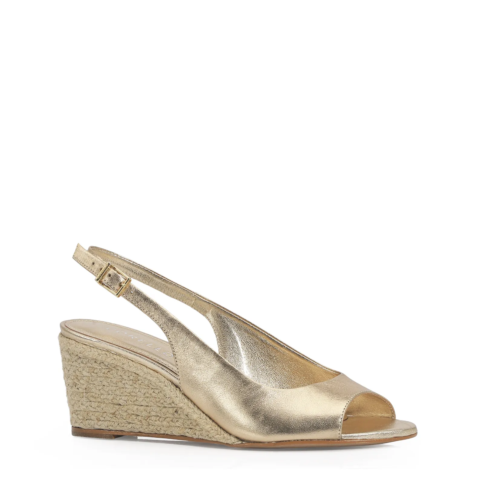 Anabela Couro Champagne