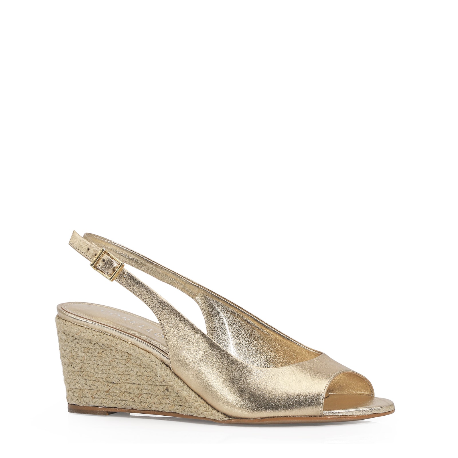 Anabela Couro Champagne