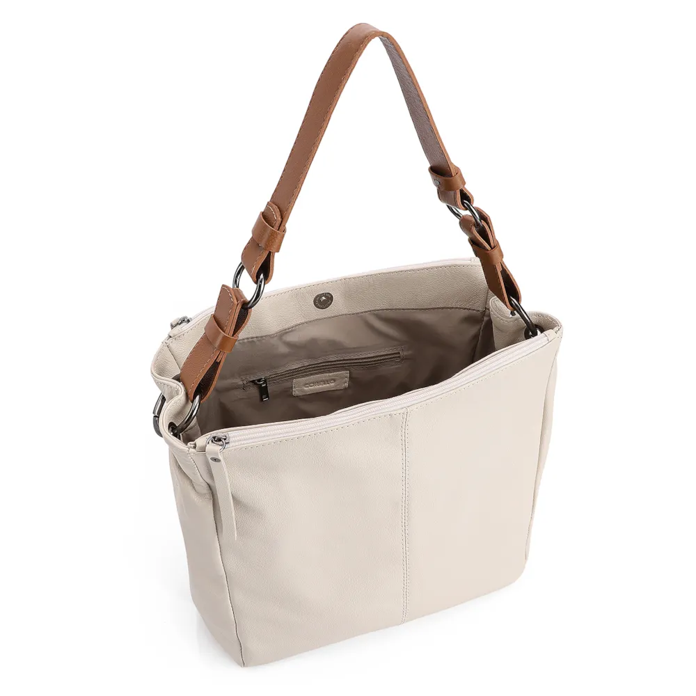 Bolsa Bucket Brande Couro Off White - imagem 4