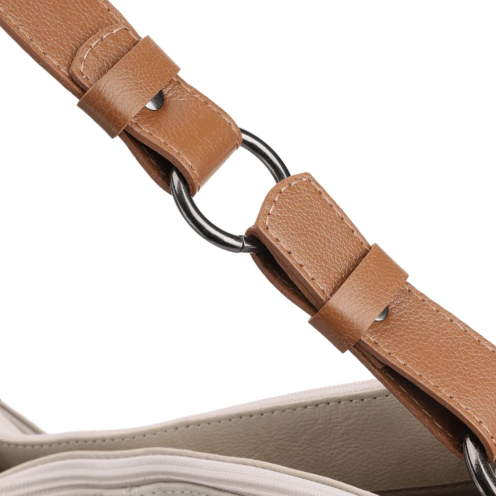 Bolsa Bucket Brande Couro Off White - imagem 5