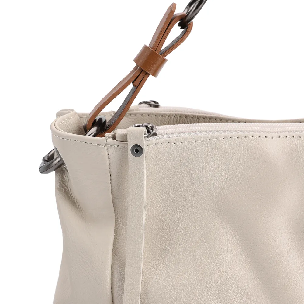 Bolsa Bucket Brande Couro Off White - imagem 6