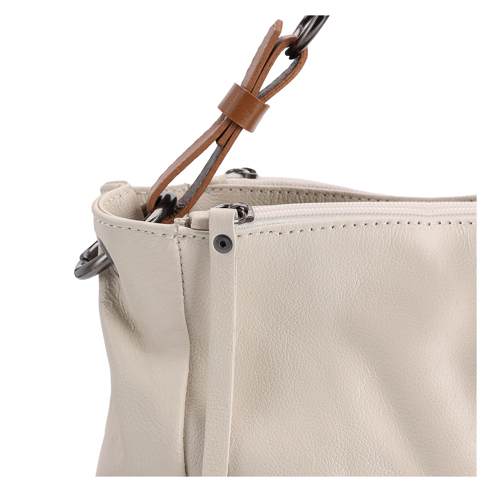 Bolsa Bucket Brande Couro Off White