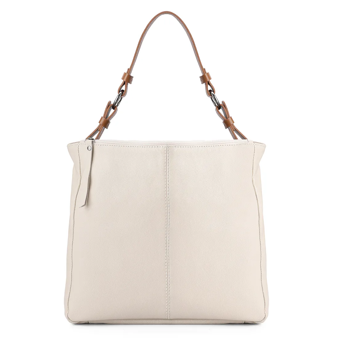 Bolsa Bucket Brande Couro Off White