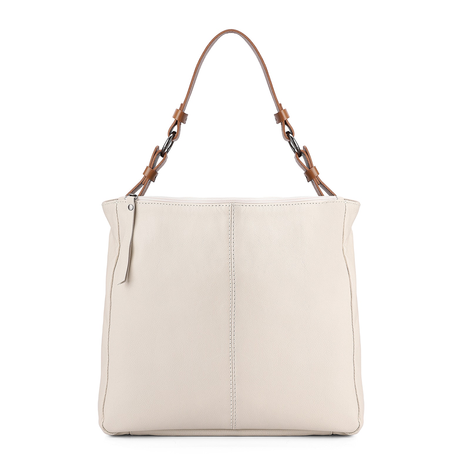 Bolsa Bucket Brande Couro Off White