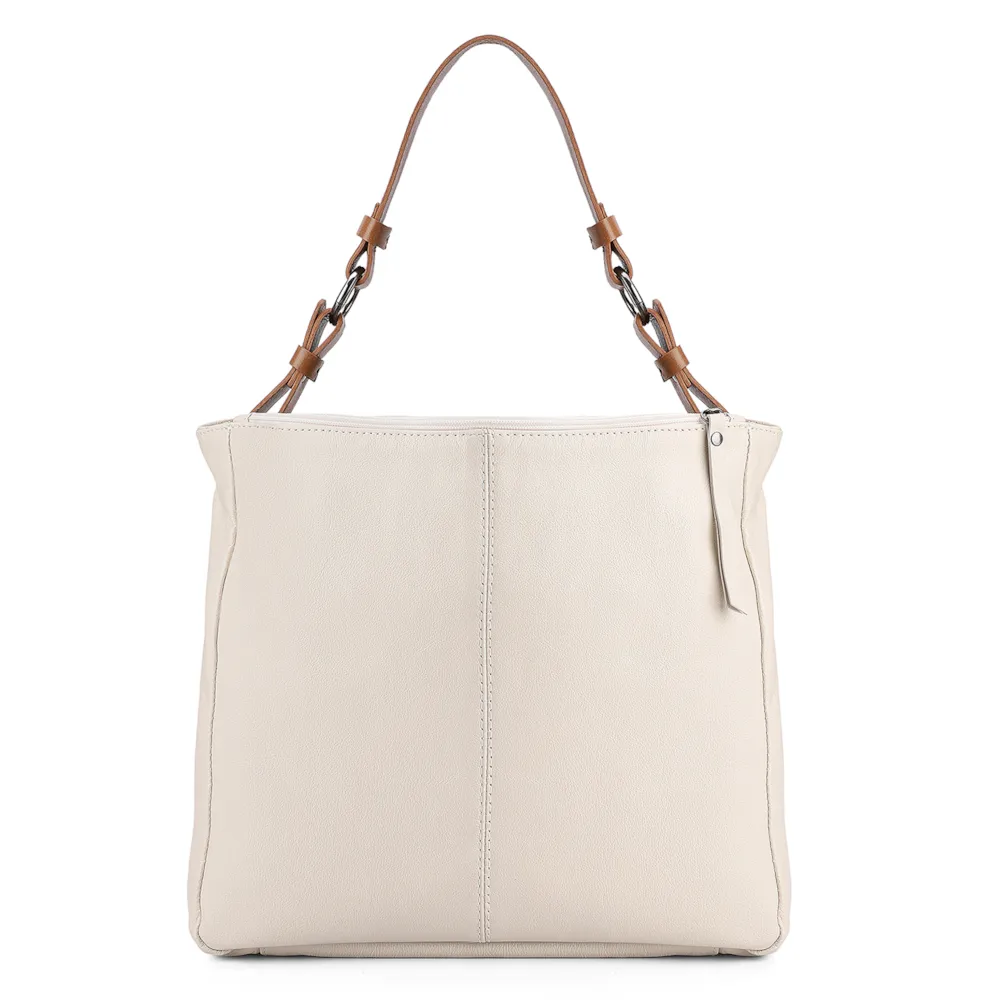 Bolsa Bucket Brande Couro Off White - imagem 3