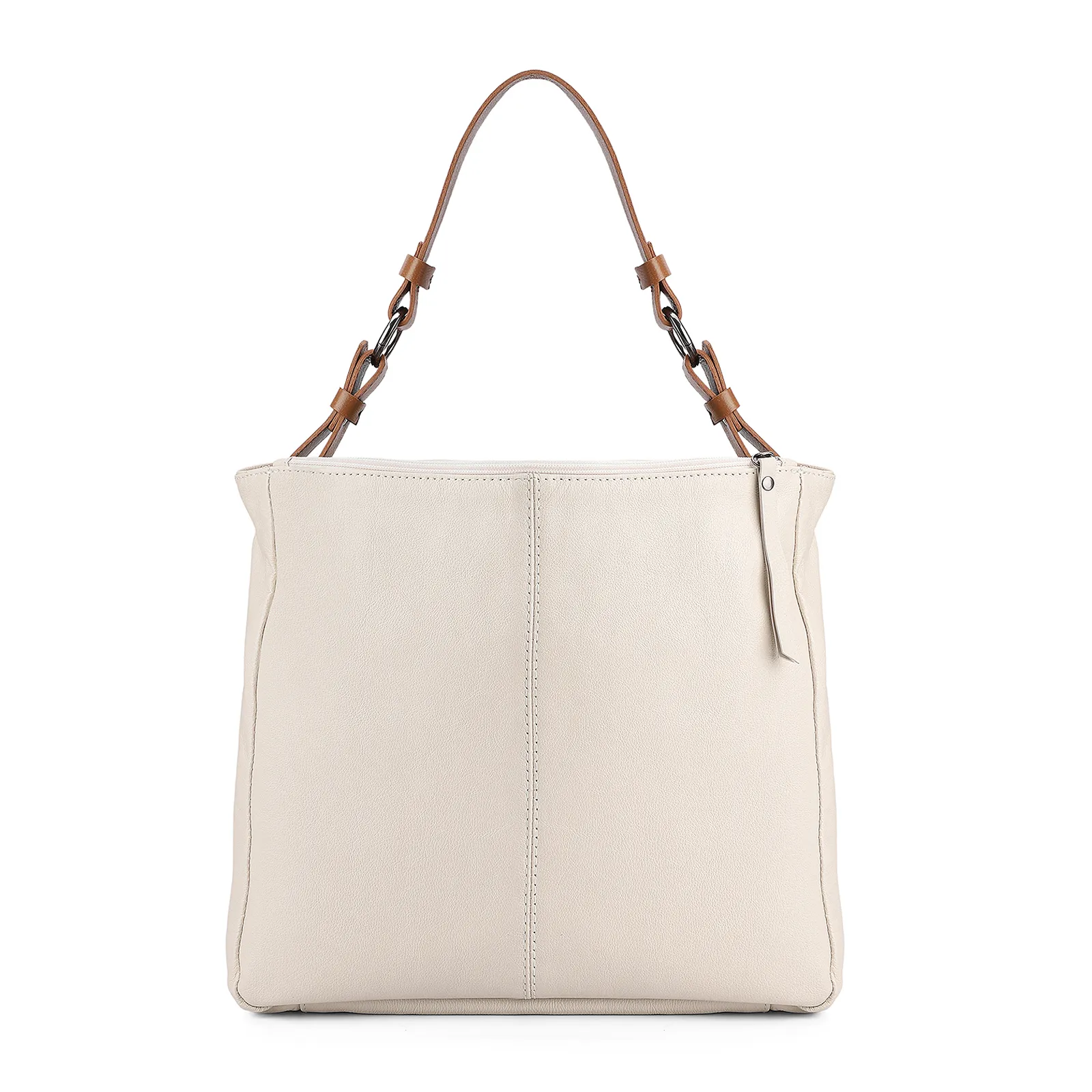 Bolsa Bucket Brande Couro Off White