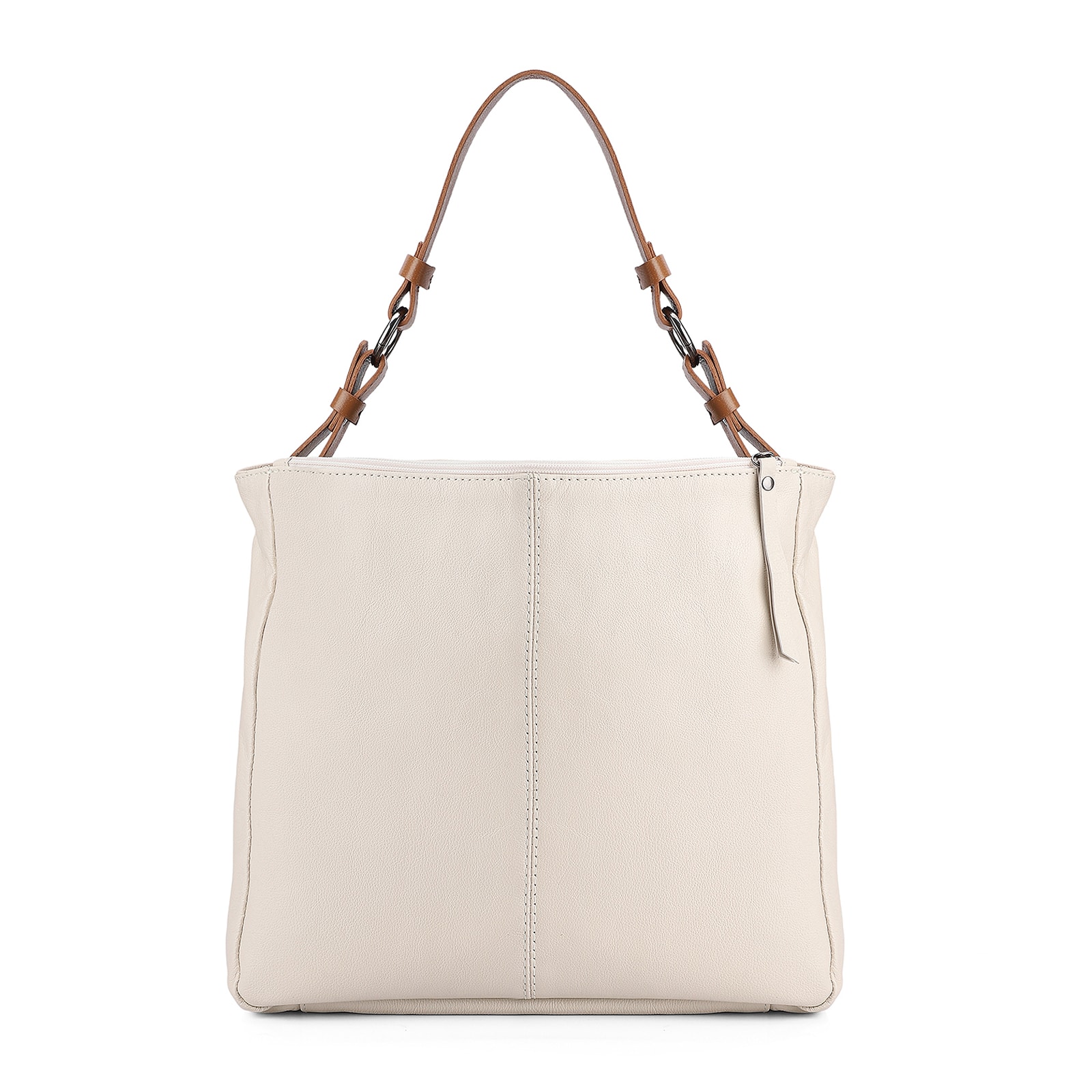 Bolsa Bucket Brande Couro Off White