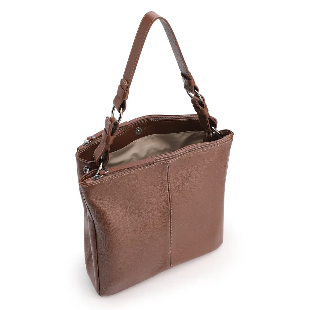 Bolsa Bucket Grande Couro Marrom - imagem 4