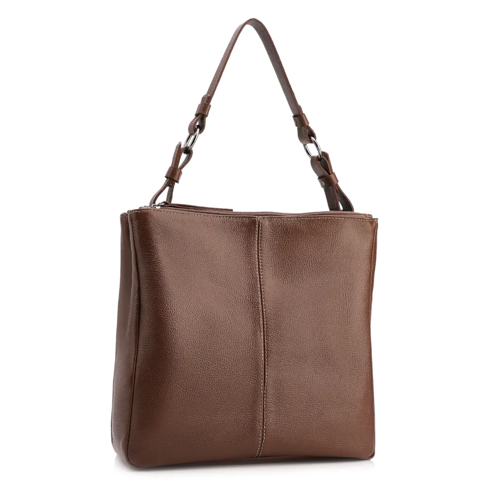 Bolsa Bucket Grande Couro Marrom - imagem 2