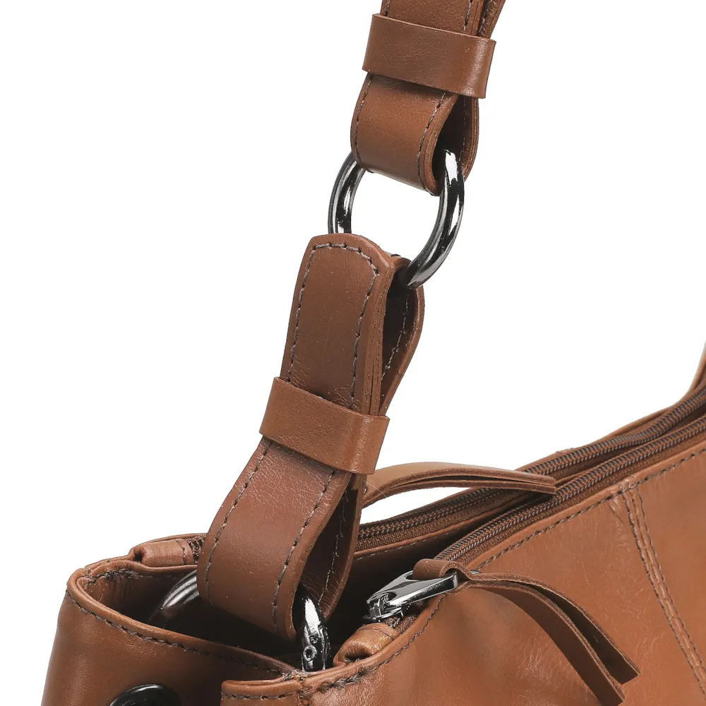 Bolsa Bucket Grande Couro Marrom Claro - imagem 5