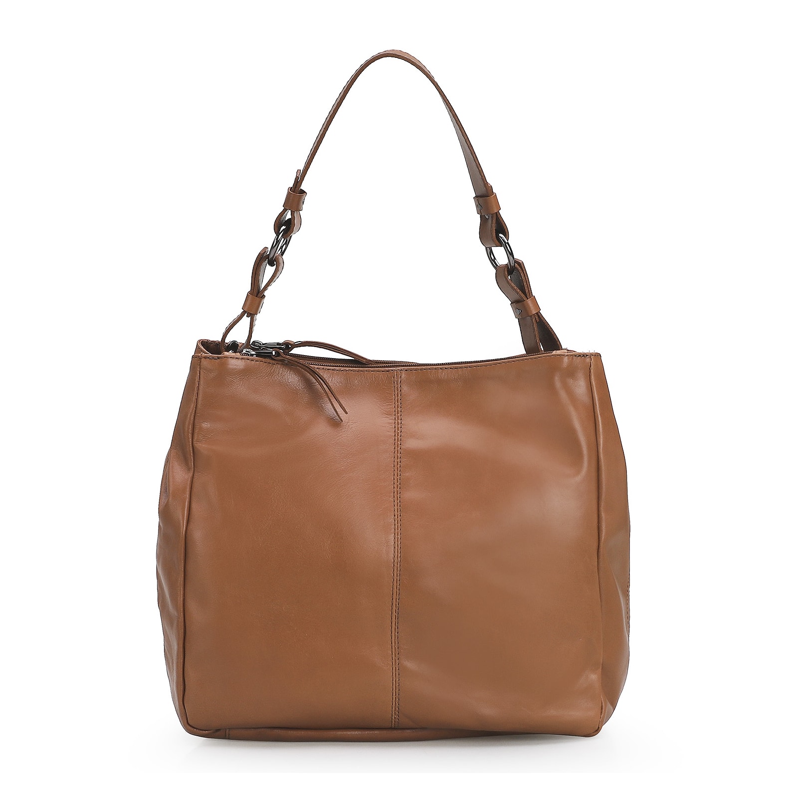 Bolsa Bucket Grande Couro Marrom Claro