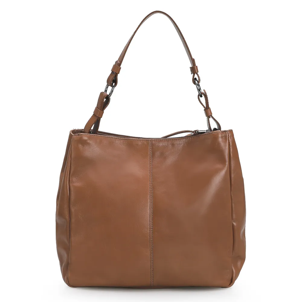 Bolsa Bucket Grande Couro Marrom Claro - imagem 3