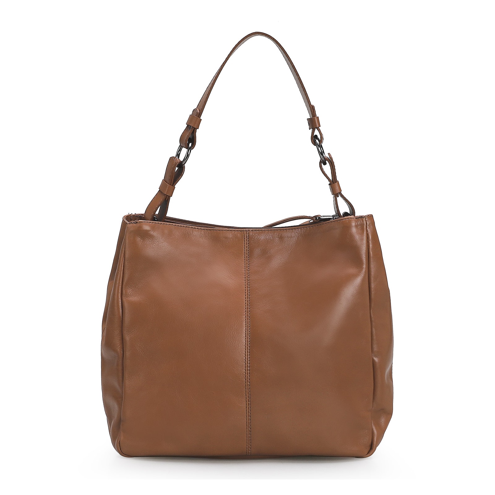 Bolsa Bucket Grande Couro Marrom Claro