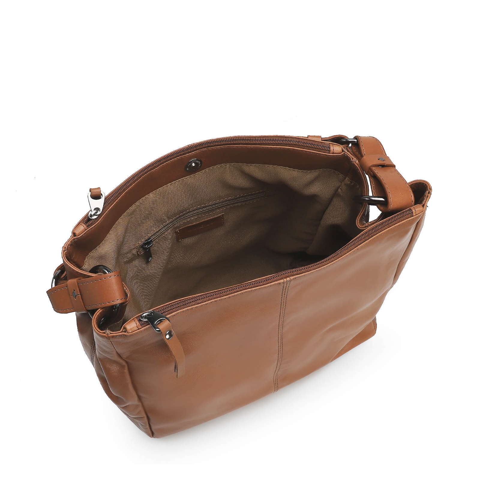 Bolsa Bucket Grande Couro Marrom Claro