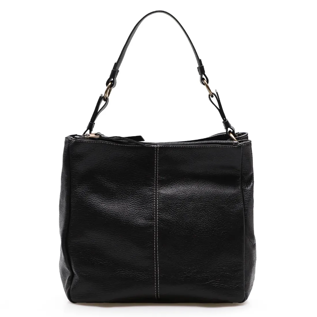Bolsa Bucket Grande Couro Preto