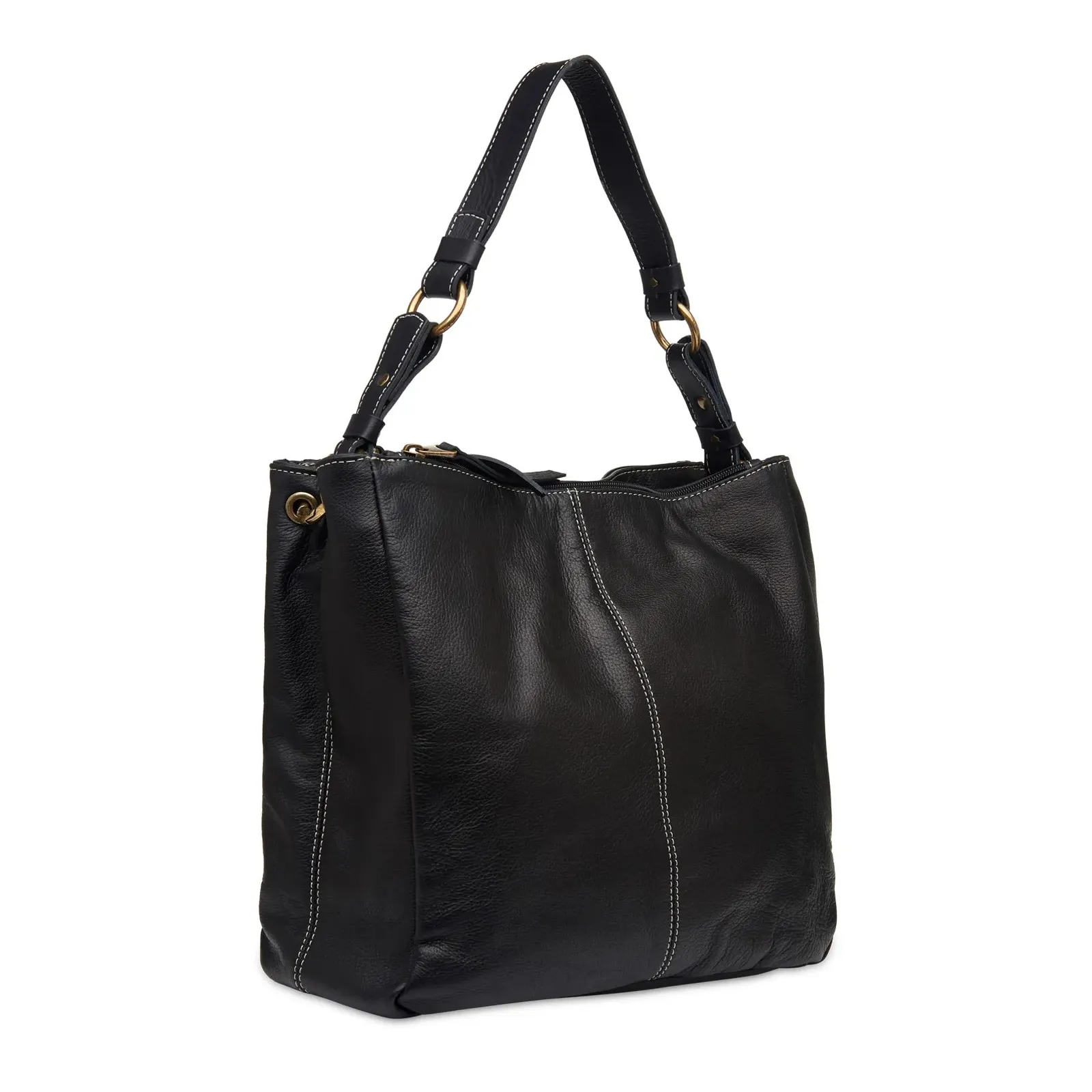 Bolsa Bucket Grande Couro Preto