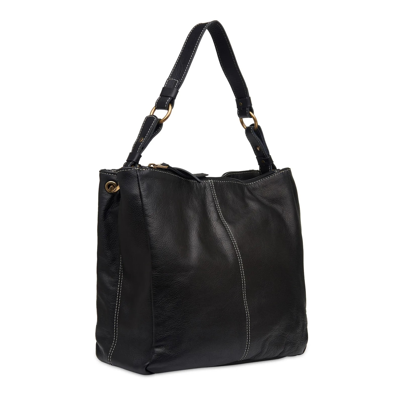 Bolsa Bucket Grande Couro Preto