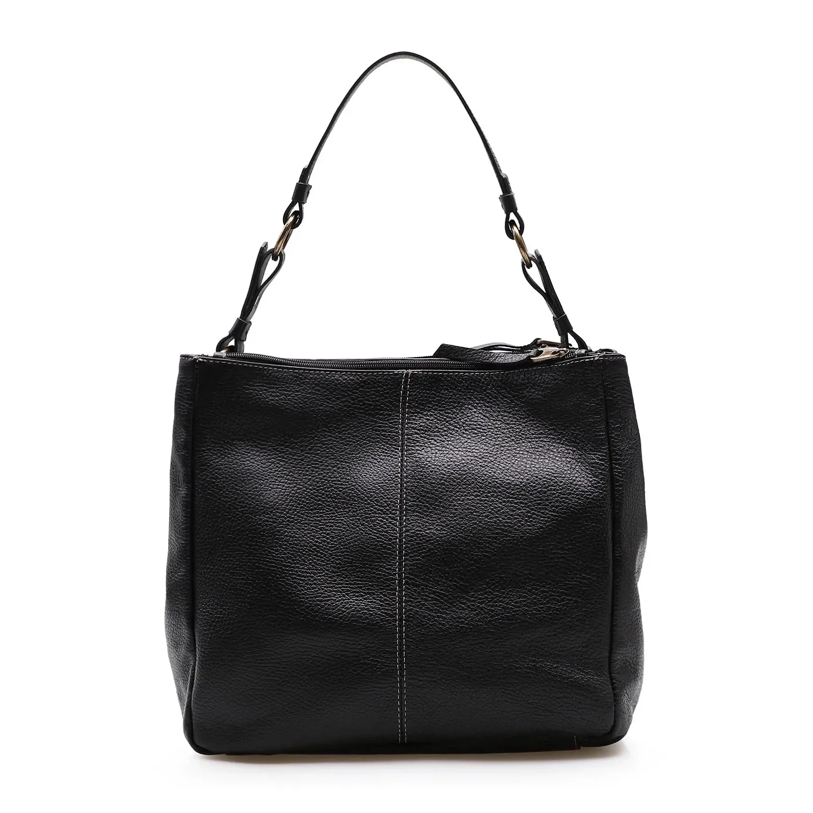 Bolsa Bucket Grande Couro Preto