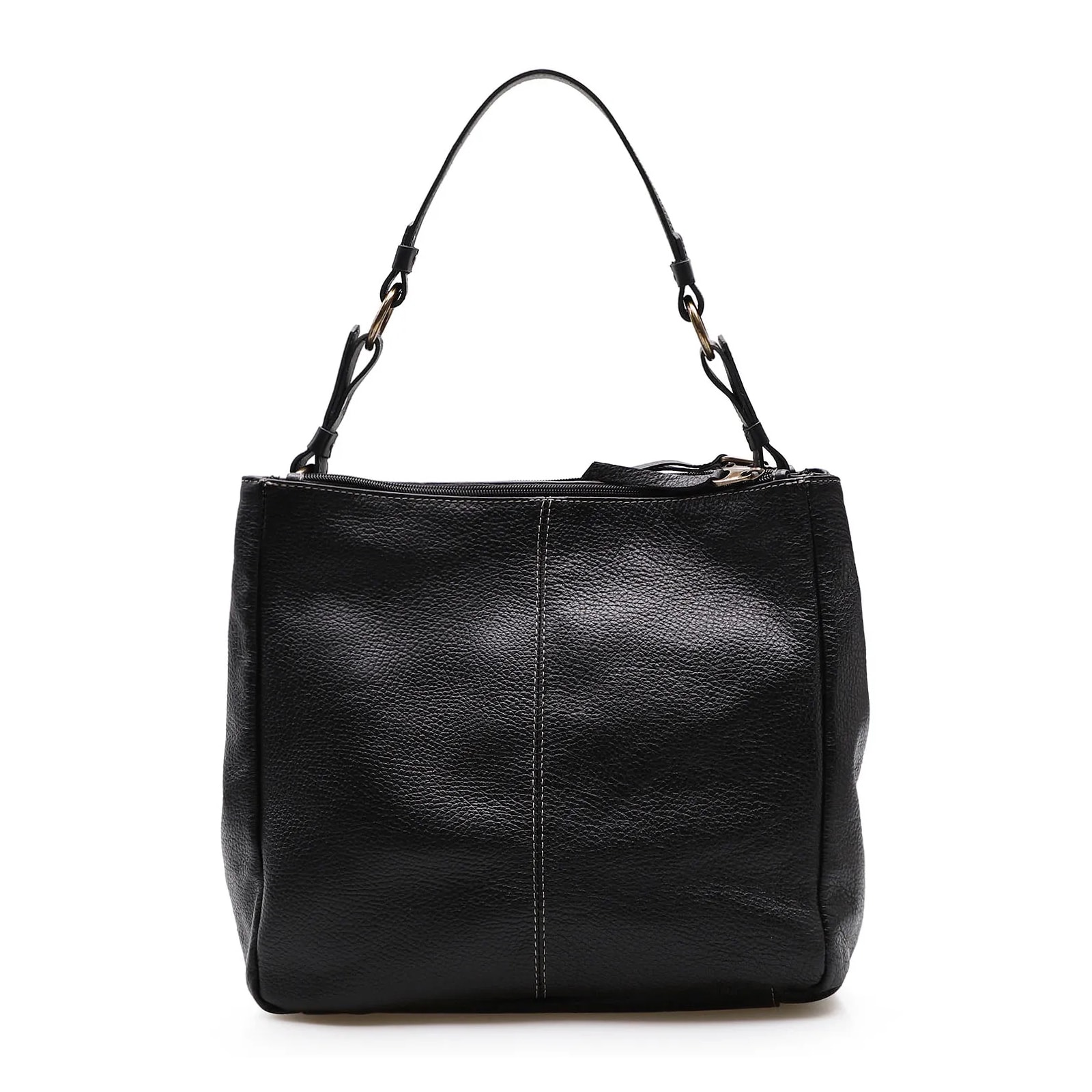 Bolsa Bucket Grande Couro Preto