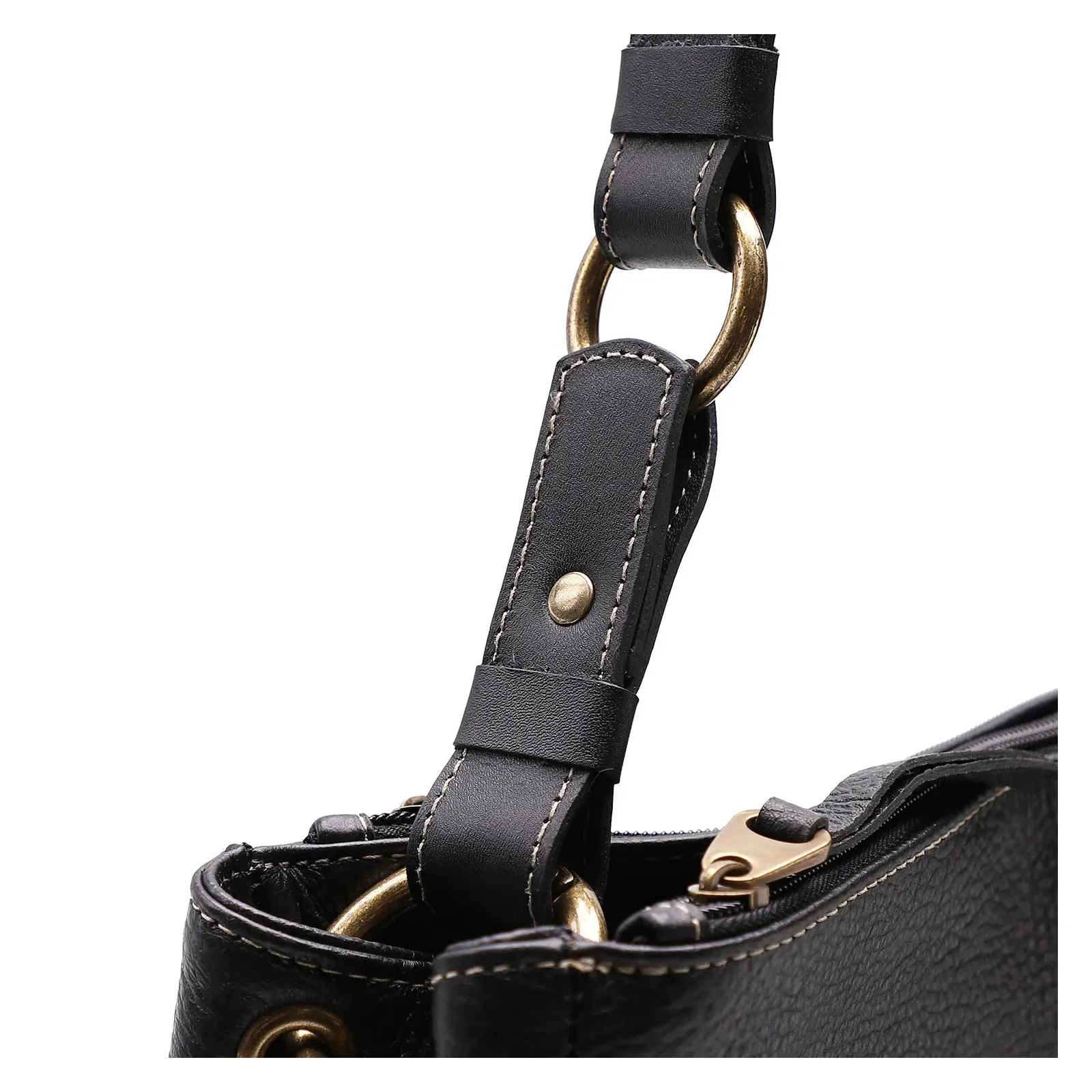 Bolsa Bucket Grande Couro Preto
