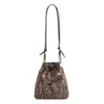 Bolsa Bucket Jacquard Paisley  /Couro Marrom Escuro - imagem 1