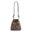 Bolsa Bucket Jacquard Paisley  /Couro Marrom Escuro - imagem 1