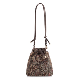 JACQUARD Paisley  /COURO MARROM ESCURO