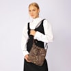 Bolsa Bucket Jacquard Paisley  /Couro Marrom Escuro - imagem 2