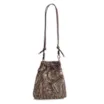Bolsa Bucket Jacquard Paisley  /Couro Marrom Escuro - imagem 3