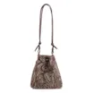 Bolsa Bucket Jacquard Paisley  /Couro Marrom Escuro - imagem 4