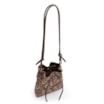 Bolsa Bucket Jacquard Paisley  /Couro Marrom Escuro - imagem 5
