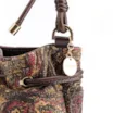 Bolsa Bucket Jacquard Paisley  /Couro Marrom Escuro - imagem 7