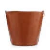 Bolsa Bucket Média Marrom Claro Couro Acabamento Ráfia - imagem 3