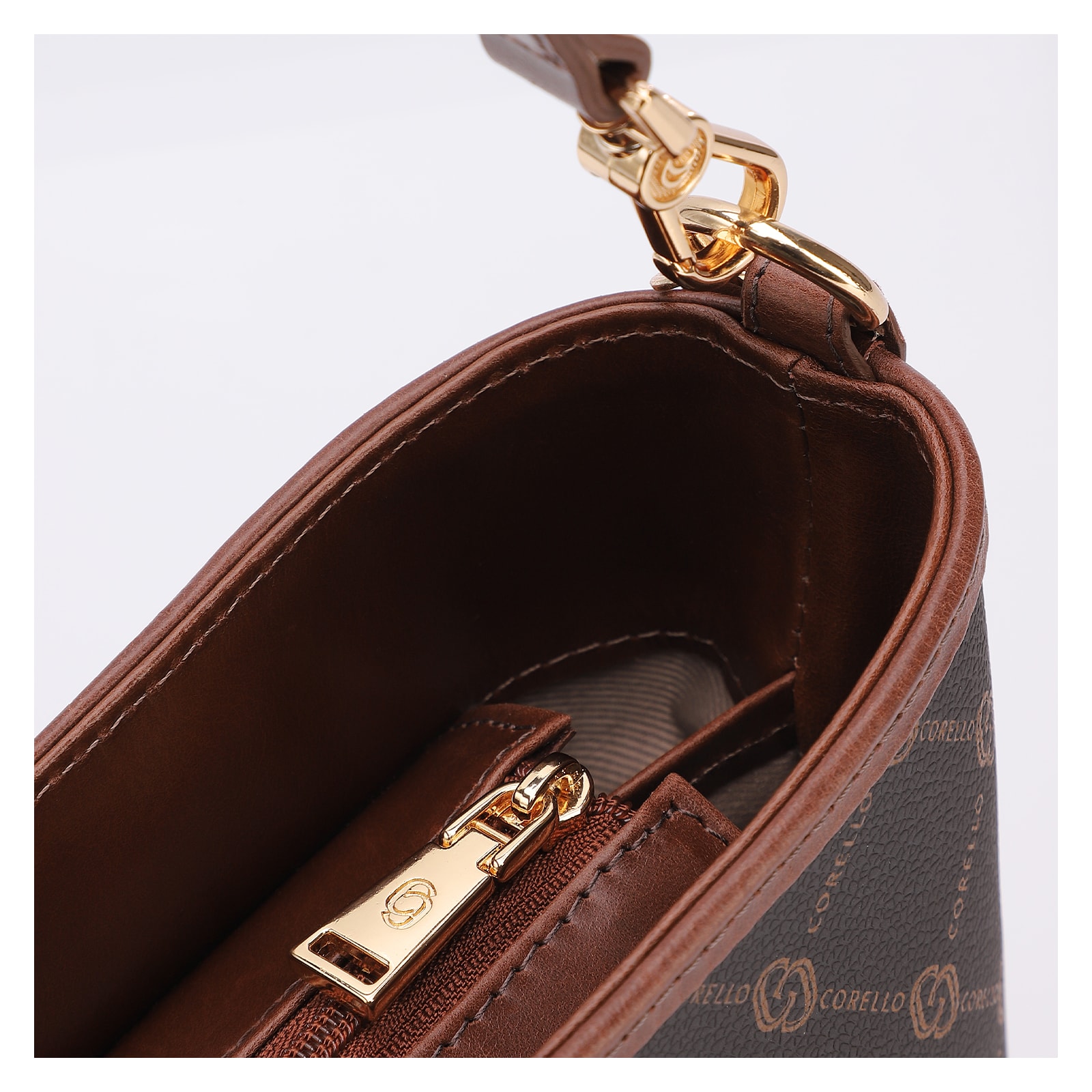 Bolsa Bucket Monograma Alt / Alça Couro Marrom