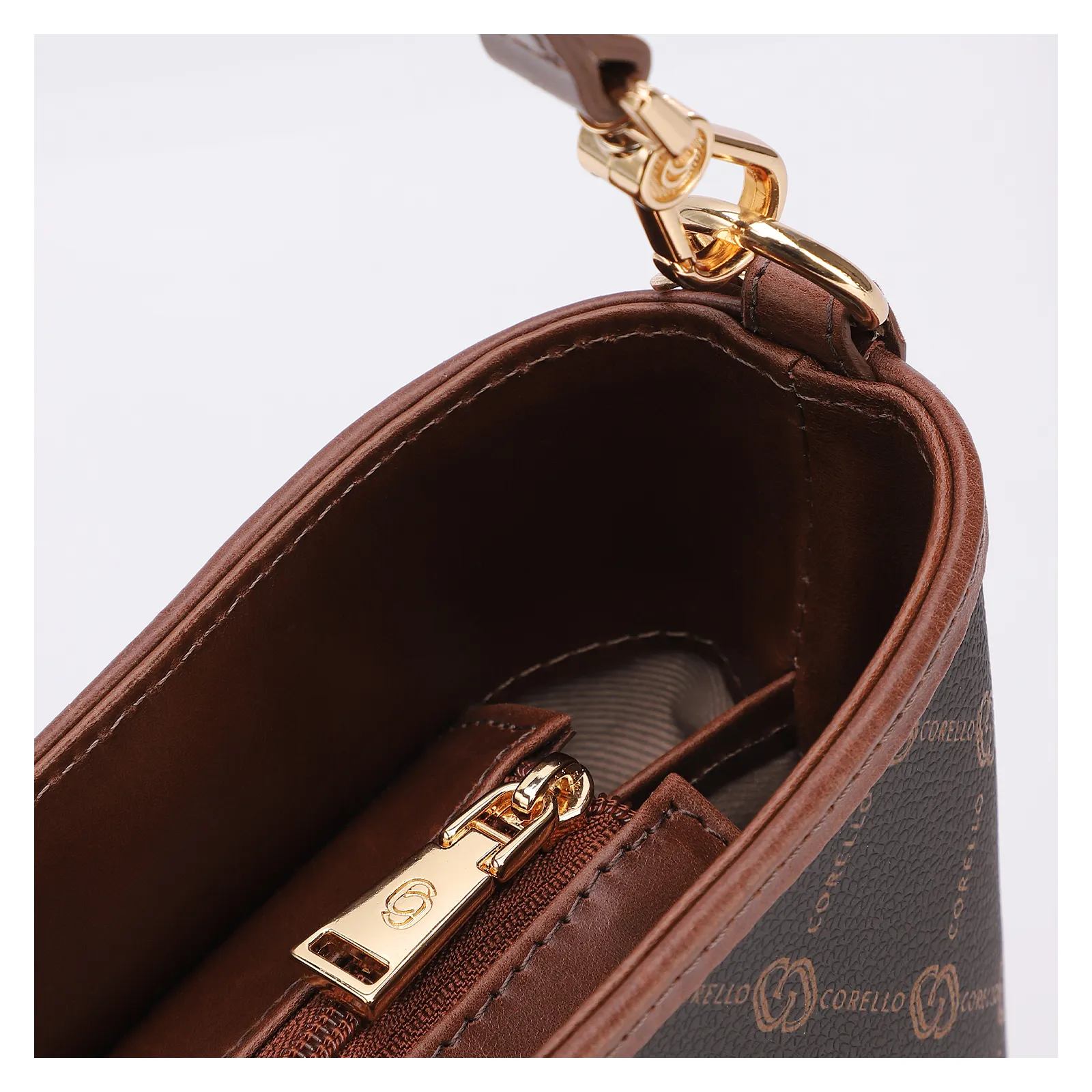 Bolsa Bucket Monograma Alt / Alça Couro Marrom