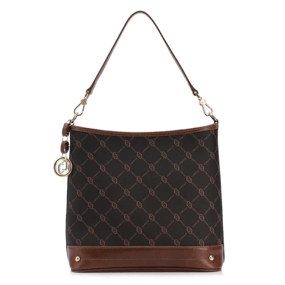 Bolsa Bucket Monograma Alt / Alça Couro Marrom