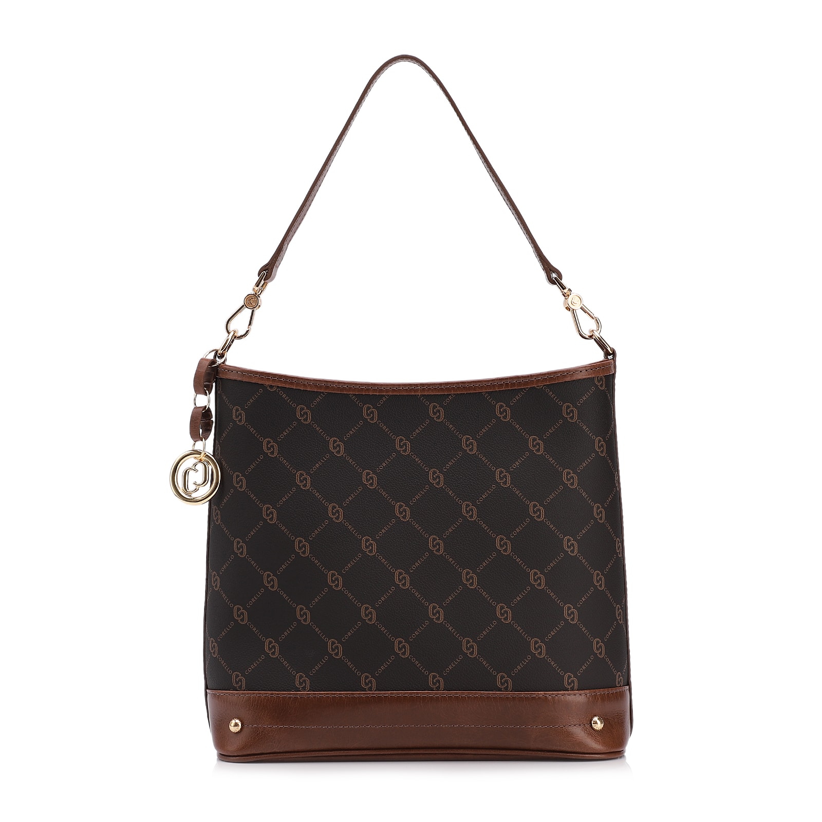 Bolsa Bucket Monograma Alt / Alça Couro Marrom