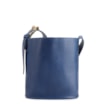 Bolsa Bucket Pequena Couro Antique Azul Alça Fivela - imagem 3
