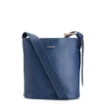 Bolsa Bucket Pequena Couro Antique Azul Alça Fivela - imagem 1