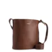 Bolsa Bucket Pequena Couro Antique Marrom Alça Fivela - imagem 2