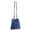 Bolsa Bucket Pequena Couro Nobuck Floater Azul Perfuro - imagem 2
