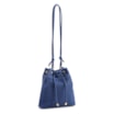 Bolsa Bucket Pequena Couro Nobuck Floater Azul Perfuro - imagem 2