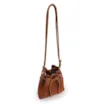 Bolsa Bucket Pequena Couro Nobuck Floater Marrom Claro Perfuro - imagem 4