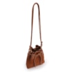 Bolsa Bucket Pequena Couro Nobuck Floater Marrom Claro Perfuro - imagem 4