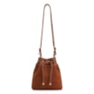 Bolsa Bucket Pequena Couro Nobuck Floater Marrom Claro Perfuro - imagem 1