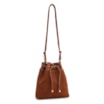 Bolsa Bucket Pequena Couro Nobuck Floater Marrom Claro Perfuro - imagem 2