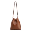 Bolsa Bucket Pequena Couro Nobuck Floater Marrom Claro Perfuro - imagem 3