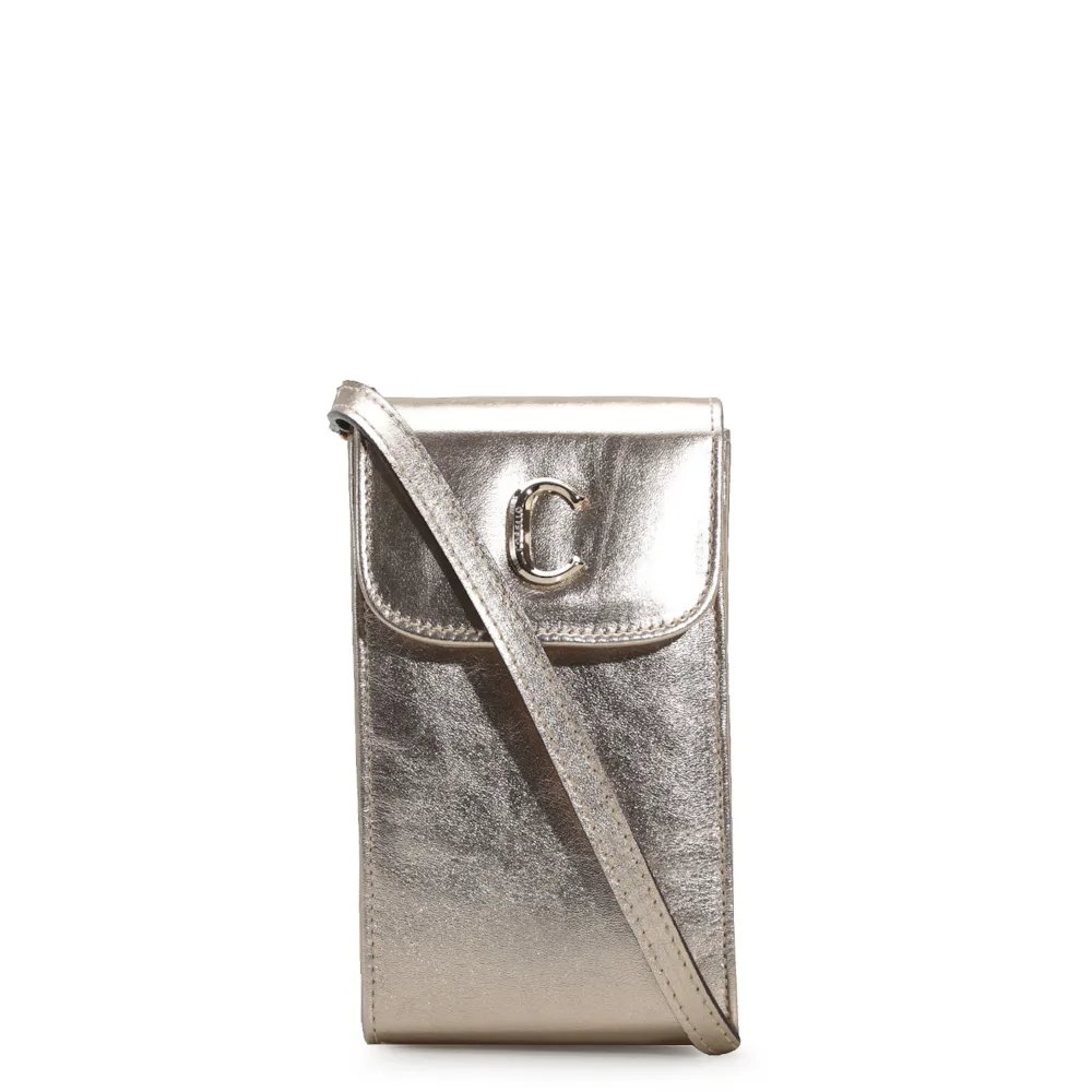 Bolsa Couro Dourado